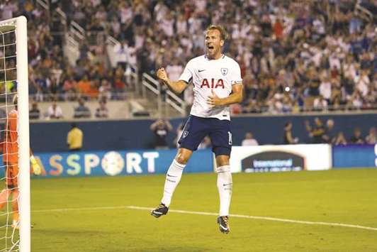 Harry Kane of Tottenham Hotspur celebrates after scoring on a penalty kick during the International Champions Cup 2017.