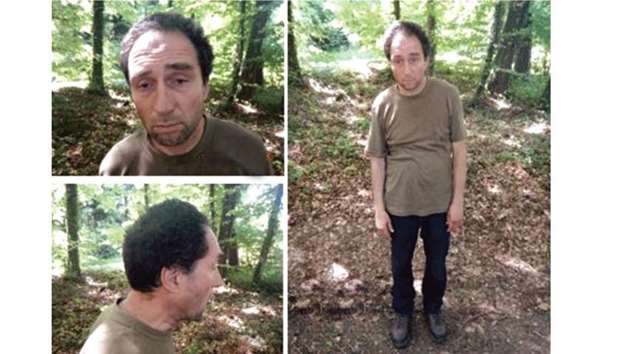 Portraits of a man wanted for a chainsaw attack.