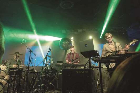 Public Service Broadcasting performs at the National Space Center during their The Race For Space Tour.  Photo by Paul Hudson/Flickr