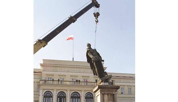 Poles have long tried to purge statues such as this one for the founder of the Soviet secret service, toppled in 1989.