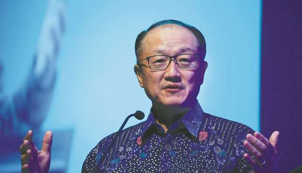 World Bank president Jim Yong Kim delivers a speech during the Indonesia Infrastructure Finance Forum in Jakarta yesterday.