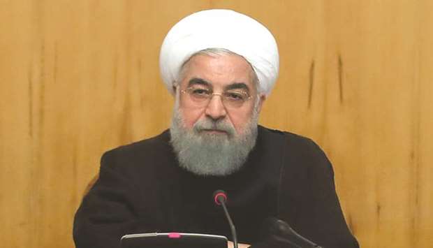 Iranian President Hassan Rouhani attends a cabinet meeting in Tehran.