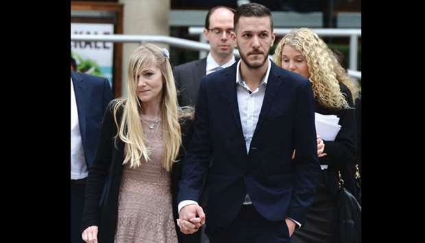 Chris Gard and Connie Yates, the parents of terminally-ill 11-month-old Charlie Gard, arrive at the Royal Courts of Justice in London. A judge ruled yesterday that Charlie will be moved to a hospice to spend his final hours there before a ventilator that keeps him alive is turned off, Sky News reported.