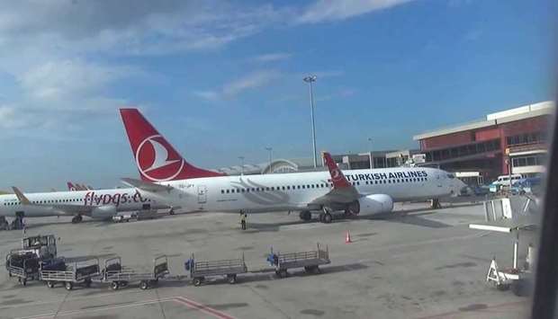 A Pegasus Airline flight at  Sabiha Gokcen aiport, Turkey