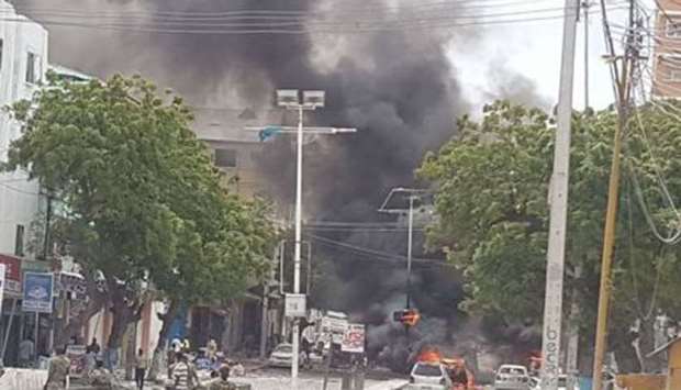 Car bomb goes off busy street in Somalia capital, Mogadishu