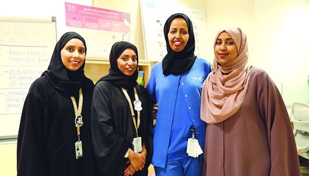 Fatima al-Maslamani, Amal Alfarsi, Ebyan Garane and Aziza Mahamoud, who will be hosting the patient education session.