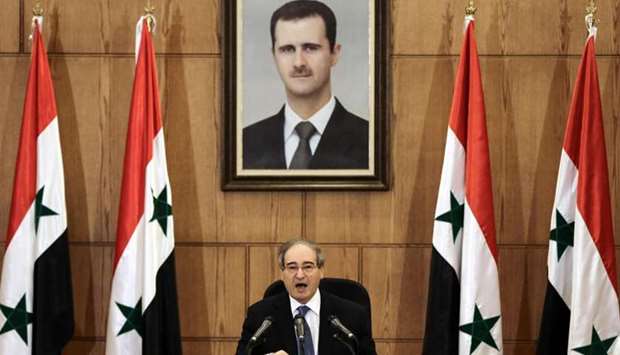 Syrian Deputy Foreign and Expatriates Minister, Faisal al-Moqdad, speaks at a press conference in the capital Damascus.
