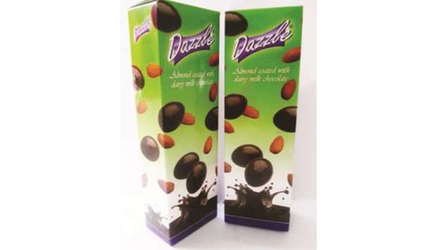 The Dazzle almond panning chocolate. Dazzle Food Sdn, which sells specialty couverture and consumer chocolates such as the Mr Coco and Marie Coco brands, became fully Halal in 2009.