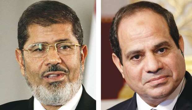 Mohamed Mursi (left) and Abdel Fattah al-Sisi