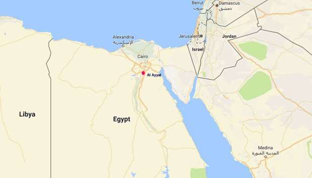 The deaths were ,a result of a terrorist individual opening fire on a toll collection station in al-Ayyat,, a town about 50 kilometres south of Cairo, the military said.