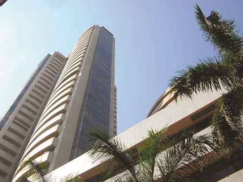 A view of the Bombay Stock Exchange. The Sensex climbed 0.4% to a record 31,369.34 yesterday.