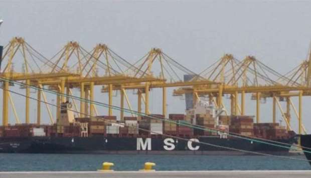 A MSC vessel visited Hamad Port recently.