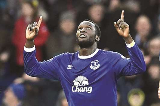 This file photo shows Evertonu2019s Belgian striker Romelu Lukaku.