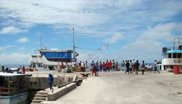 The dock at Jabor Island, Jaluit Atoll is seen in this file photograph.