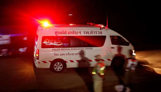 The last ambulance leaves from Tham Luang cave complex