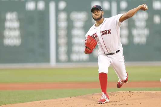 Boston Red Sox pitcher Eduardo Rodriguez delivers a pitch during the MLB game against the Texas Rangers. (USA TODAY Sports)