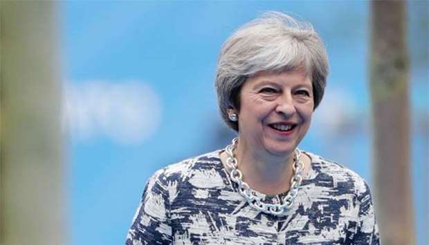 Britain's Prime Minister Theresa May, seen at the Nato summit in Brussels on Thursday, is hoping to keep close trade ties with the EU.