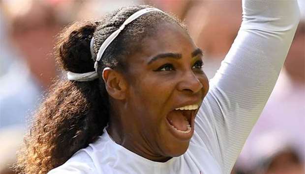 Serena Williams celebrates after beating Julia Goerges 6-2, 6-4 on Thursday.