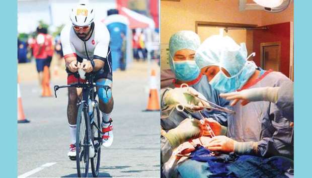 Al-Emadi: started with running and cycling. Right: Dr al-Jalham: If you organise your day in the right way, you can always find time to exercise.
