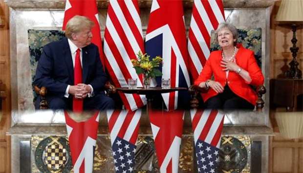 President Donald Trump and British Prime Minister Theresa May meet at Chequers on Friday