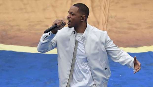 US singer Will Smith performs during the closing ceremony prior to the Russia 2018 World Cup final at the Luzhniki Stadium in Moscow on Sunday.
