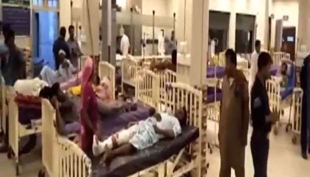 Image grab from a video that shows the accident victims being treated at a local hospital. Courtesy: Neo TV Netwrok