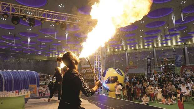 THRILLING: A live fire show performance at the Summer Entertainment City. Photos supplied