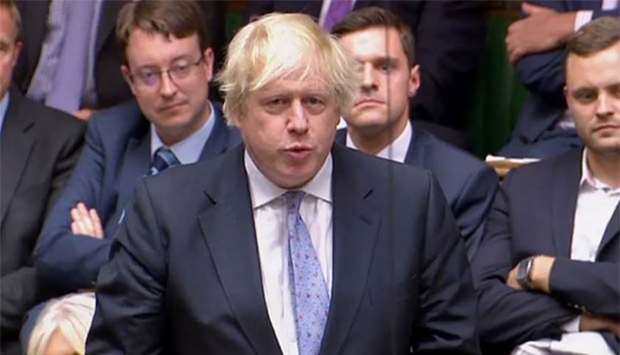 Former foreign secretary Boris Johnson speaks in the House of Commons on Wednesday.