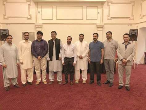 Group: Left to right. Hafiz Iftikhar, Muhammad Sajjad, Naveed Akhtar, Furqan Ahmad Paracha, Rana Ayub, Farooq Ahmad, Amin Motiwala, Nazakat Ali Khan, Mushfiq Raza Naqvi.