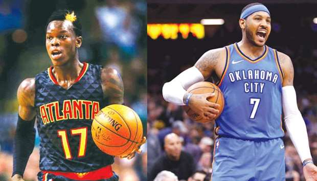 Dennis Schroder and Carmelo Anthony.