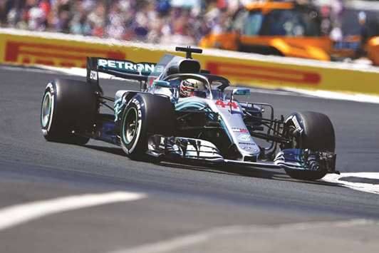 File picture of Mercedesu2019 British driver Lewis Hamilton during the qualifying session of the British Formula One Grand Prix.