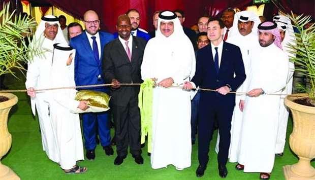 HE the Minister of Municipality and Environment Mohamed bin Abdullah al-Rumaihi, along with ambassadors from different embassies in Doha, led the ribbon cutting ceremony to inaugurate the local dates festival at Souq Waqif on Thursday. PICTURES: Ram Chand.