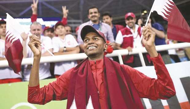 Qataru2019s Mutaz Barshim has come the closest to Sotomayoru2019s 2.45m record with a 2.43m effort.