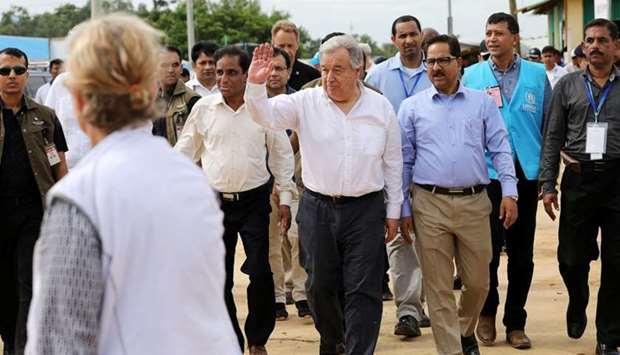 UN Secretary General Antonio Guterres visits the Kutupalong refugee camp in Coxu2019s Bazar, Bangladesh