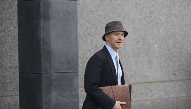 Carter Page arrives at the courthouse on the same day as a hearing regarding Michael Cohen, longtime personal lawyer and confidante for President Donald Trump, at the United States District Court Southern District of New York, in New York City. April 16, 2018 file picture.