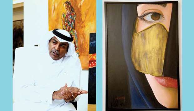 Abdulrahman Abdullah Aldorani, Qatari artist, Right: ART COLLECTION