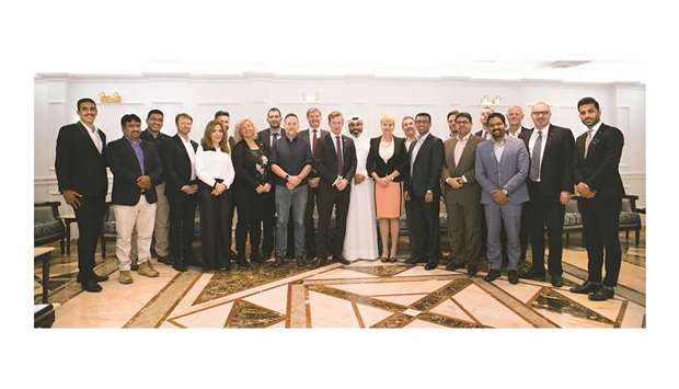 Board members of the newly-formed Swedish Chamber of Commerce in Qatar flank Swedish ambassador Ewa Polano during the chamberu2019s first general assembly held in Doha recently.
