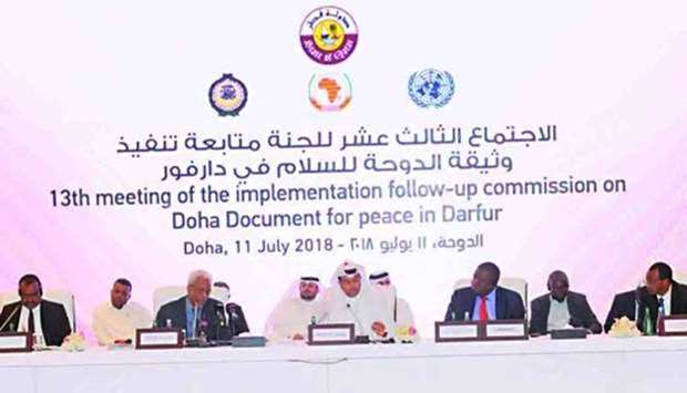 Doha Document for Peace in Darfur (DDPD) committee meets in Doha. July 11, 2018 file picture