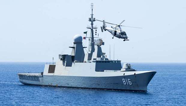 The Houthis' Al Masirah TV said earlier on Twitter that it had targeted this warship named Dammam. File picture