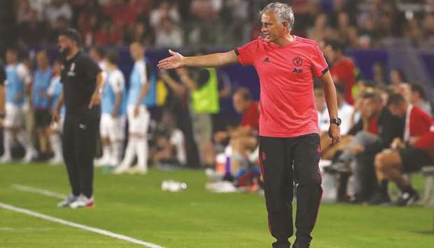 Manager Jose Mourinho has been a dour-looking presence throughout Manchester Unitedu2019s tour of the United States. (AFP)