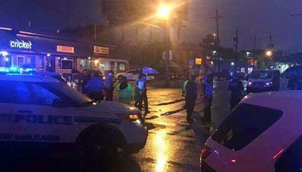 The gunmen allegedly approached a group of people standing outside a New Orleans business and opened fire, police said. Picture: Twitter