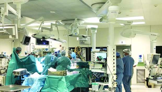 The first open-heart surgery being conducted at Sidra Medicine