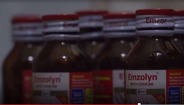 An image grab from a BBC programme on an investigation into Nigeria's codeine cough syrup epidemic