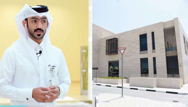 Project engineer Ahmed Salah. Right: The newly built Qatar University Health Centre. PICTURES: Shaji Kayamkulam