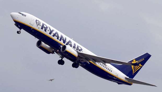 Ryanair Boeing 737-800 passenger jet takes off in Colomiers near Toulouse, France.