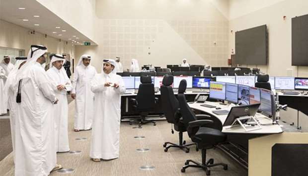 His Highness the Deputy Amir Sheikh Abdullah bin Hamad al-Thani  visits the control units of the metro