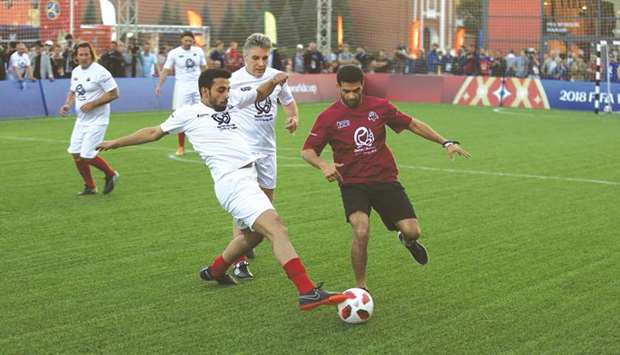 Hassan al-Thawadi (right), Secretary-General of the Supreme Committee for Delivery & Legacy, represented Qatar in a friendly match.