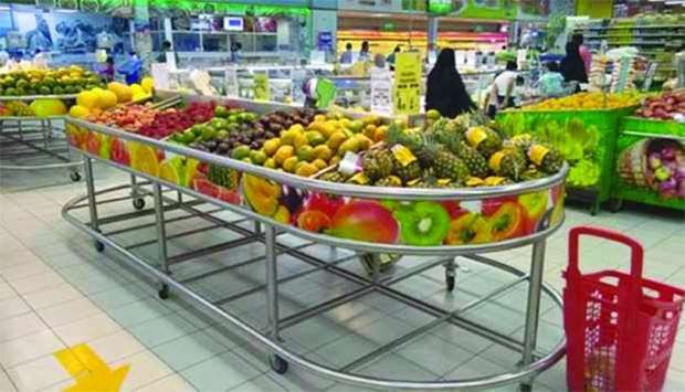 The fruits section at a hypermarket.