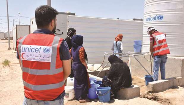 The QRCS mission in Iraq, in partnership with the United Nations Childrenu2019s Fund (Unicef), has provided water and sanitation services.
