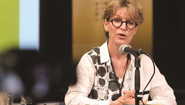 United Nations (UN) special rapporteur on extrajudicial, summary or arbitrary executions Agnes Callamard speaks in London, yesterday.